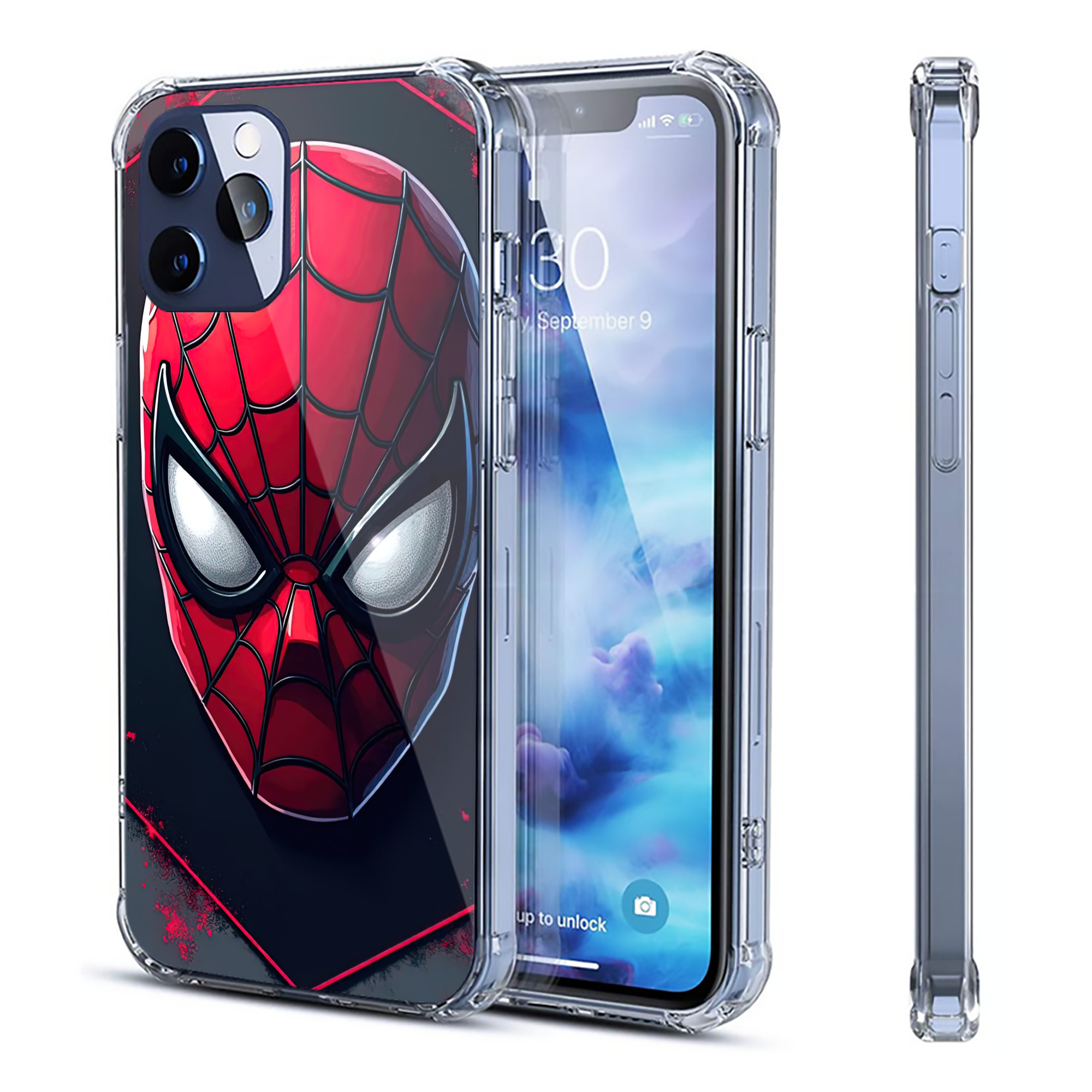（画像用） Spider Man スパイダーマン 【iPhone 12シリーズ対応】透明スマホケース（クリアソフトケース）